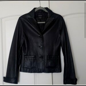 Genuine Leather Mark Alan Black Jacket. Size L